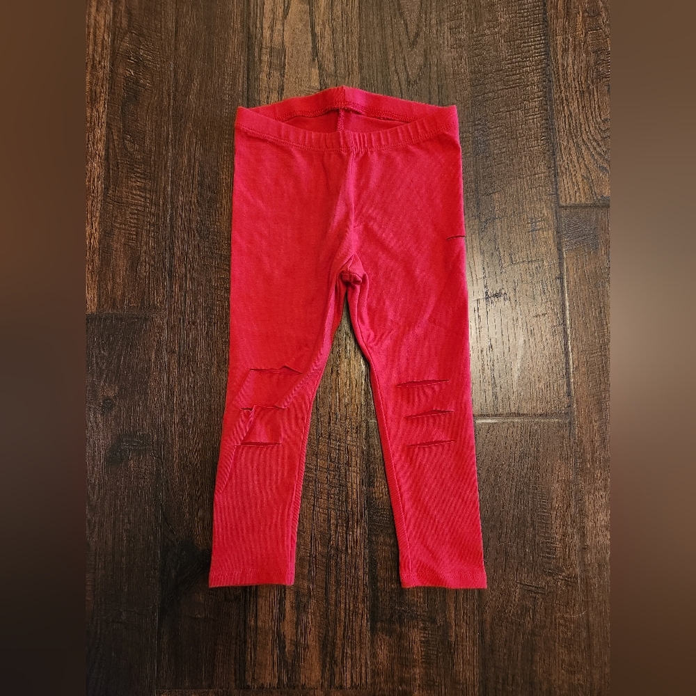 Cat & Jack Red "ripped" pants 2T